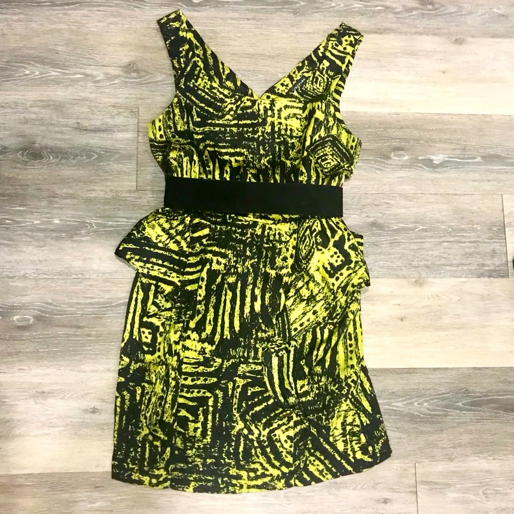 ♥️Silk Tribal Peplum Dress